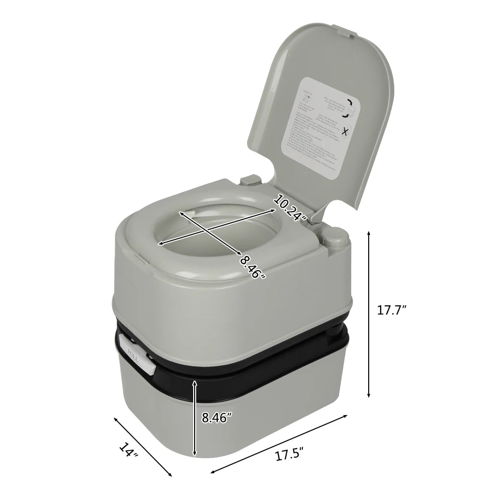 Portable Flush Toilet for Car Tent Outdoor Camping Removable 24L Plastic  with Double Outlet Odor Proof Leak Proof Durable