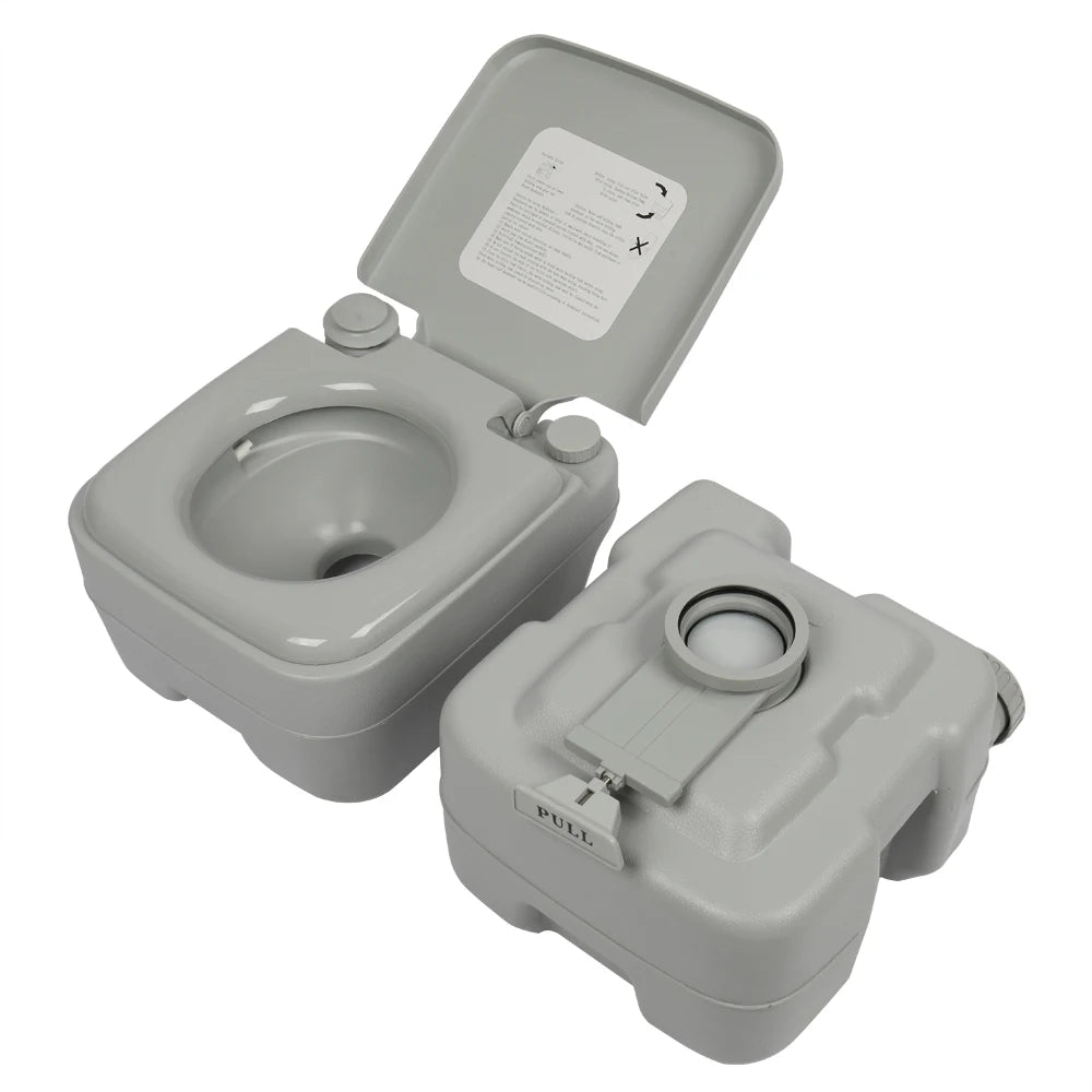 Portable Flush Toilet for Car Tent Outdoor Camping Removable 20L Plastic  with Double Outlet Odor Proof Leak Proof Durable