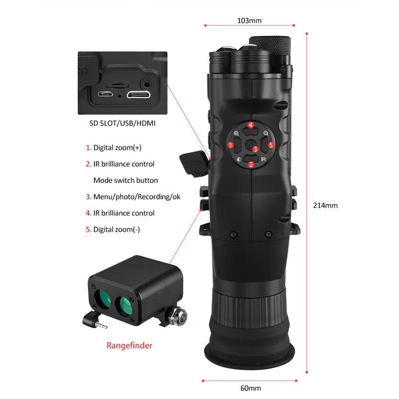 Night Vision Riflescope Monocular W/ Wifi APP 200M Range NV Scope 940nm IR Night Vision Sight Hunting Trail Camera