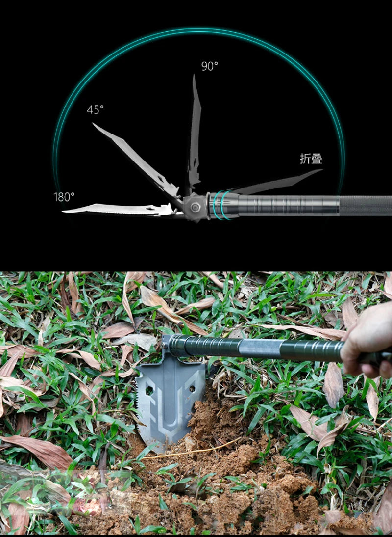 Outdoor Multi-purpose Shovel Garden Tools Folding Military Shovel Camping Defense Security Tools - Get Outdoors Now