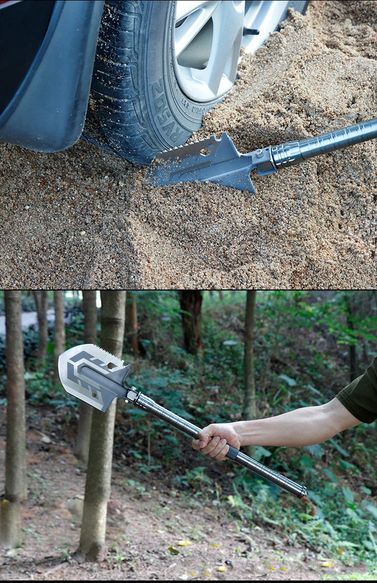 Outdoor Multi-purpose Shovel Garden Tools Folding Military Shovel Camping Defense Security Tools - Get Outdoors Now