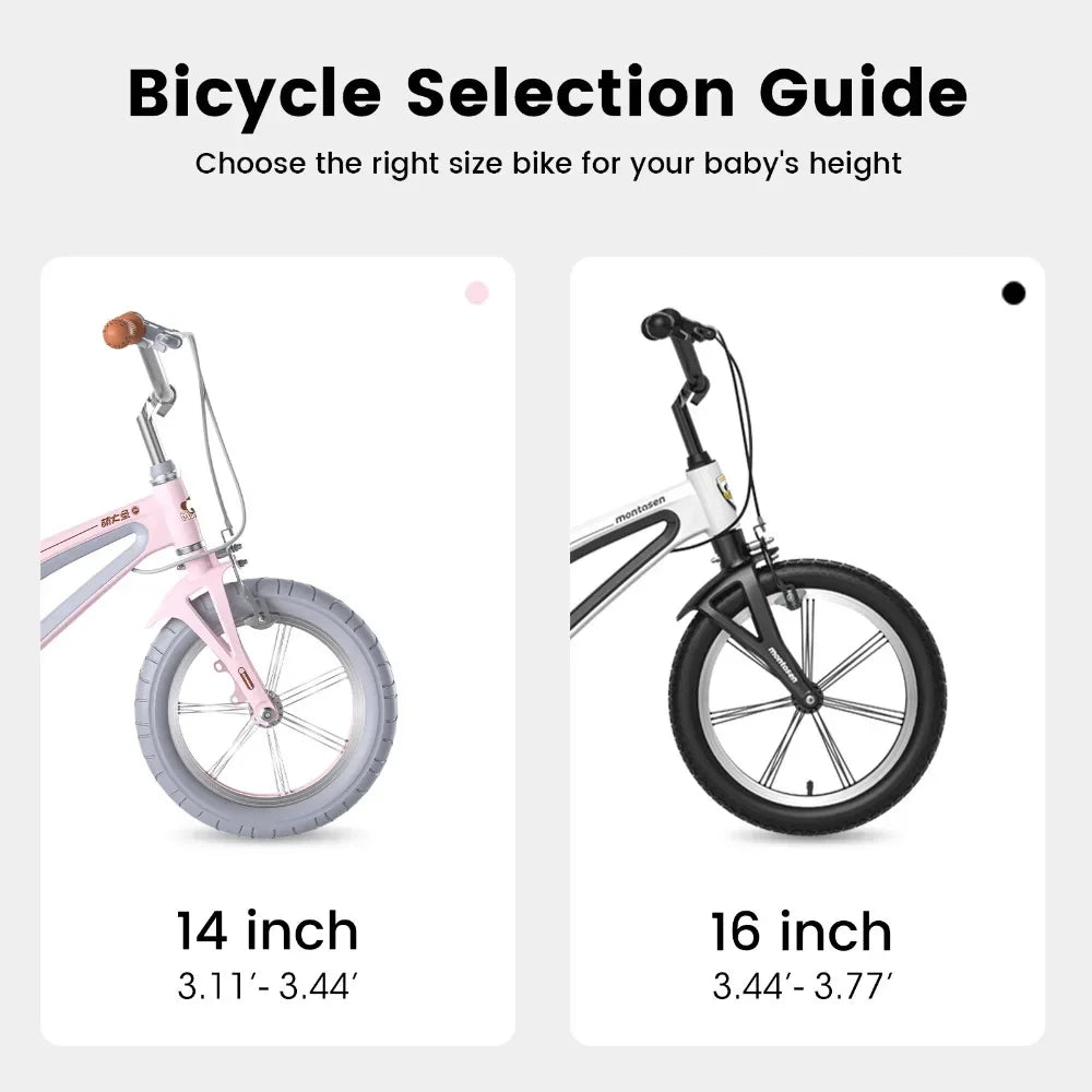 16" Kids Bike for Girls and Boys, Magnesium Alloy Frame with Auxiliary Wheel, Kids Single Speed Cruiser Bike.