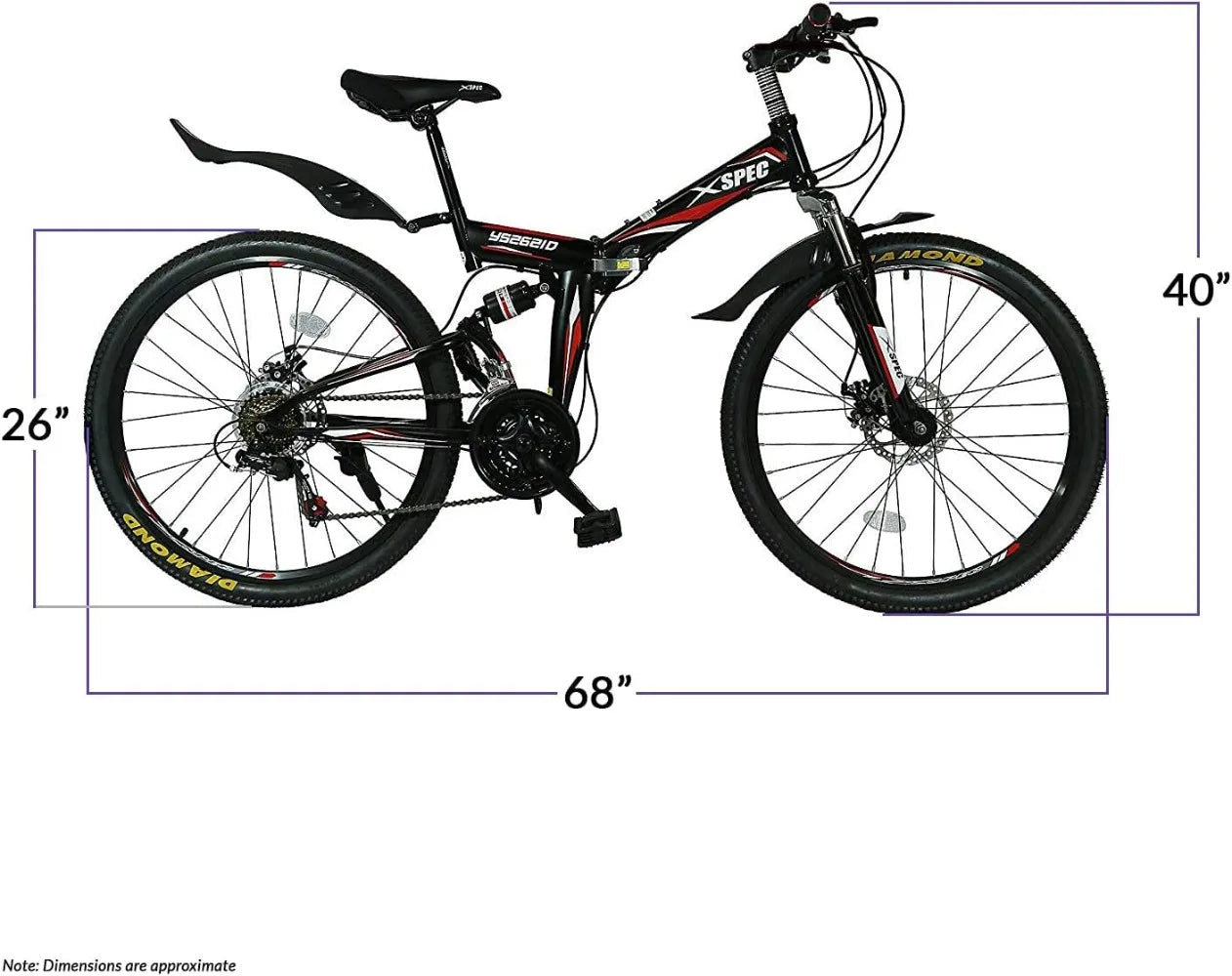 26" 21 Speed Folding Mountain Bike - Get Outdoors Now