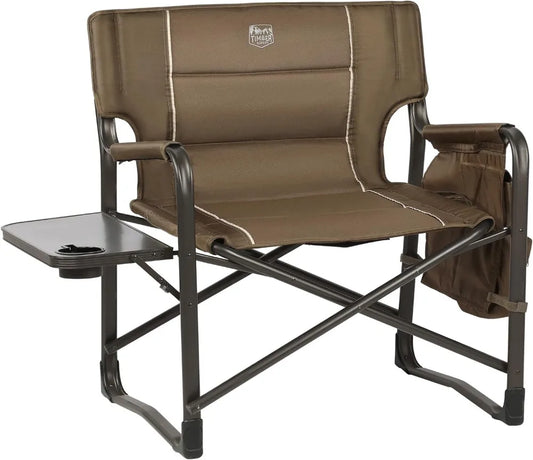 XXL Upgraded Oversized Directors Chairs with Foldable Side Table, Detachable Side Pocket, Heavy Duty Folding Camping Chair