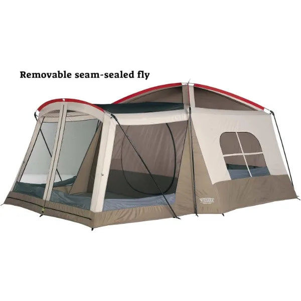 8 Person Water Resistant Tent with Convertible Screen Room for Family Camping