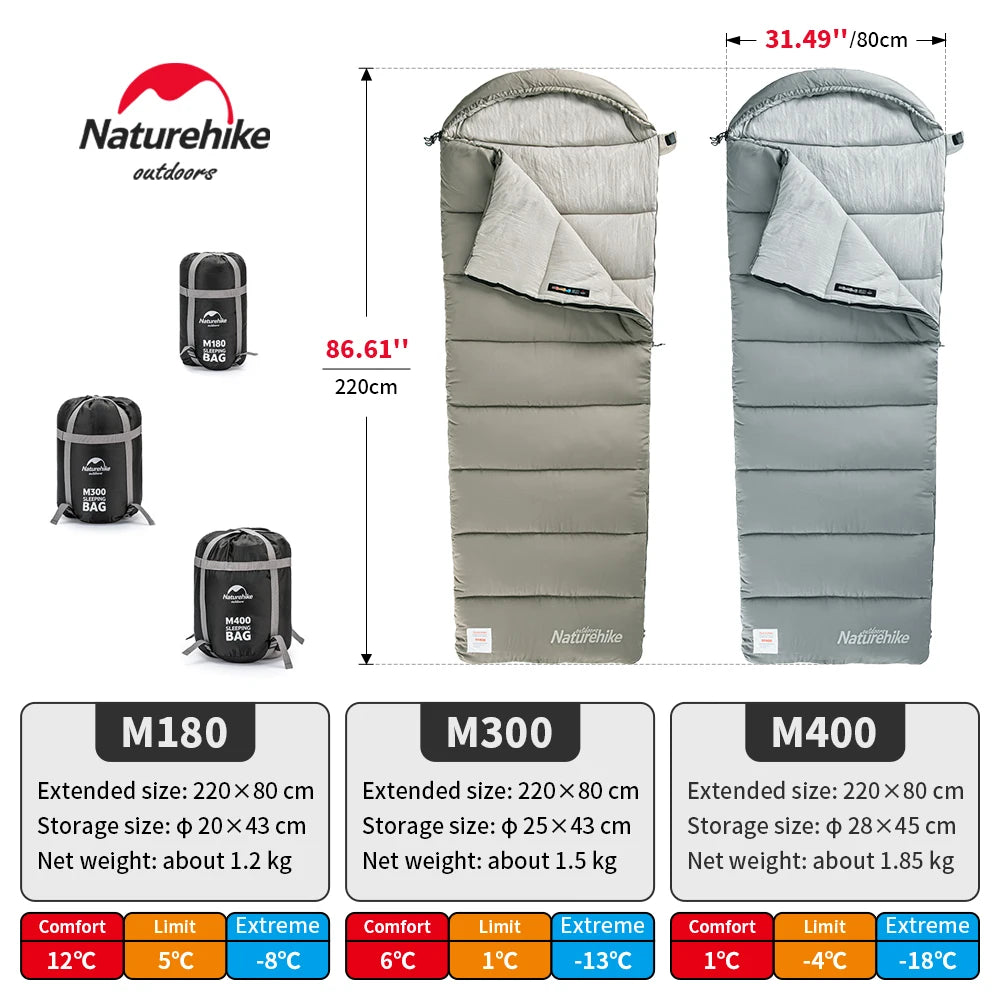 Lightweight Sleeping Bag M300 Double Camping Sleeping Bag M400 Machine Washable Winter Sleeping Bag