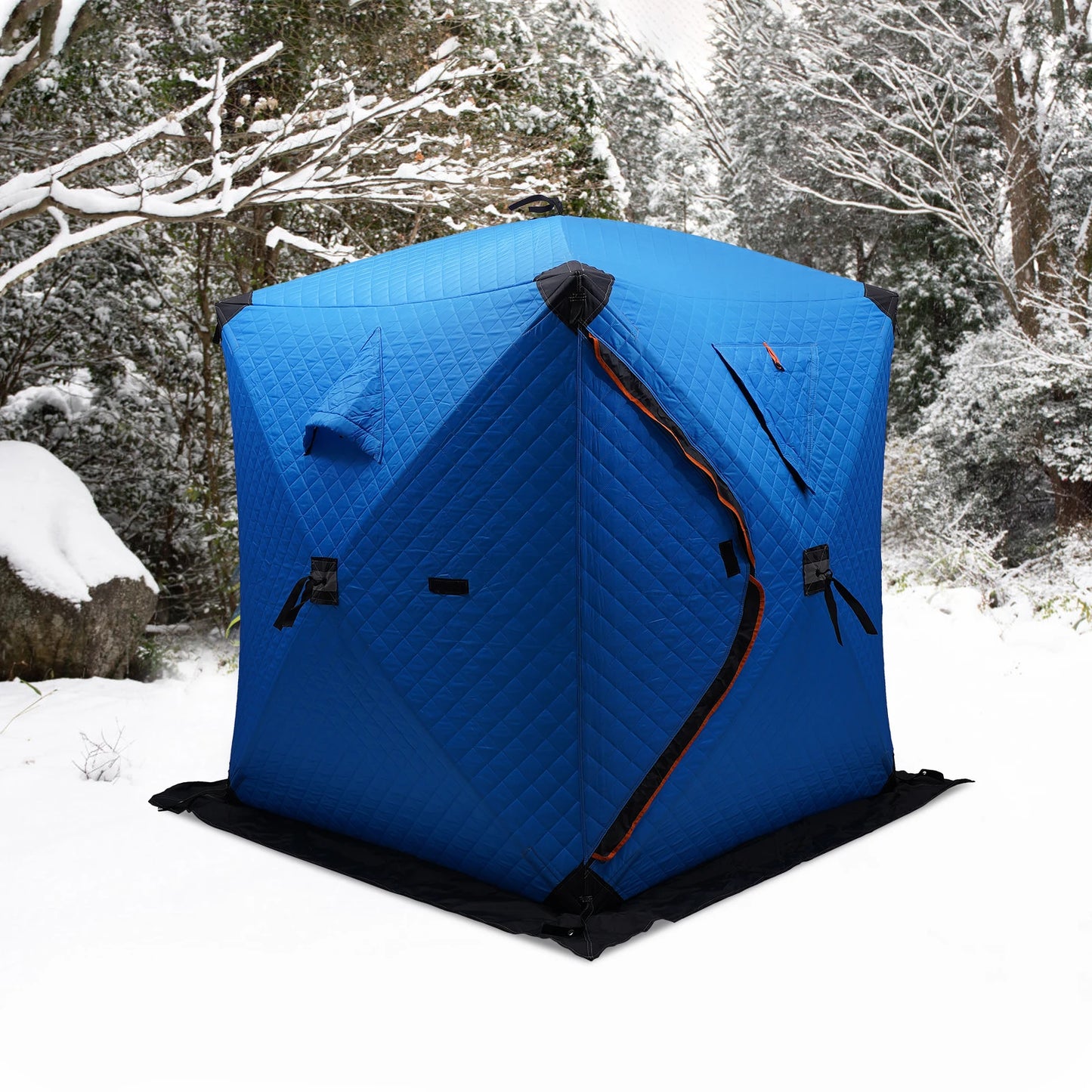 Insulated Ice Fishing Tent Portable Outdoor Picnics Thermal Shelter Windproof Tent Freestanding for 1-2 People