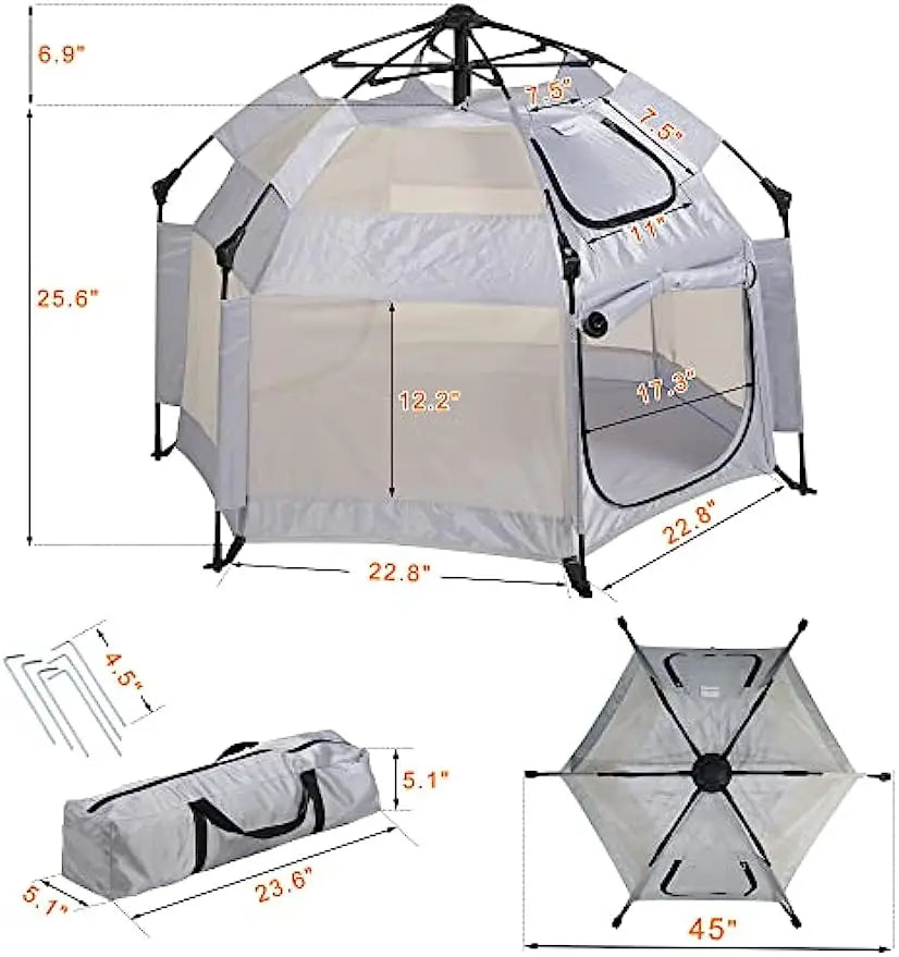 43'' Portable Puppy Playpen, Dog Tent House Outdoor/Indoor with Carring Bag for Camping and Travel