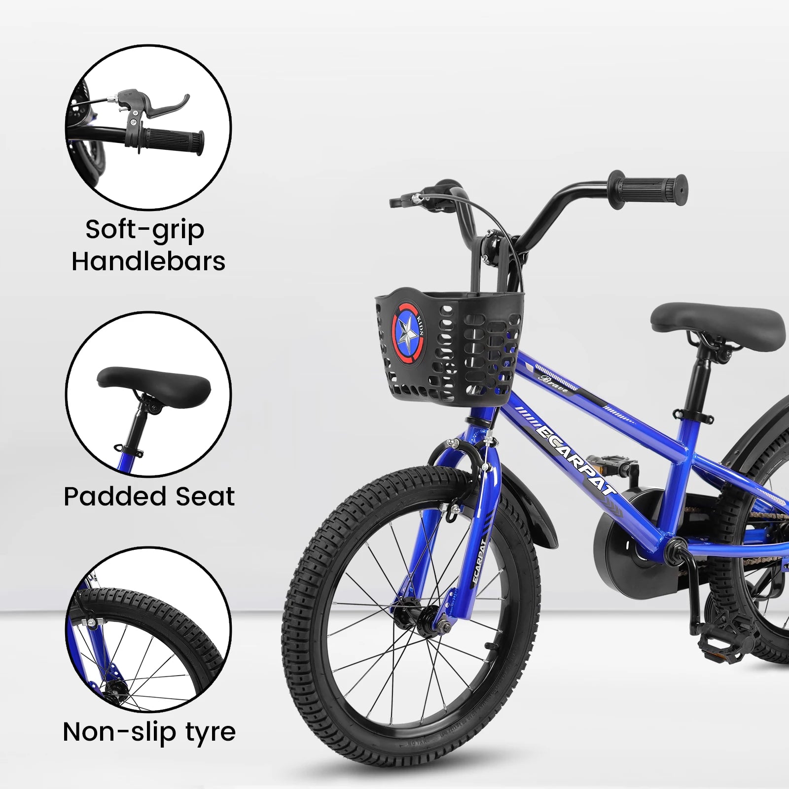 Kids Bike 14 inch for Boys & Girls with Training Wheels, Freestyle Bicycle with Bell,Basket and fender. - Get Outdoors Now