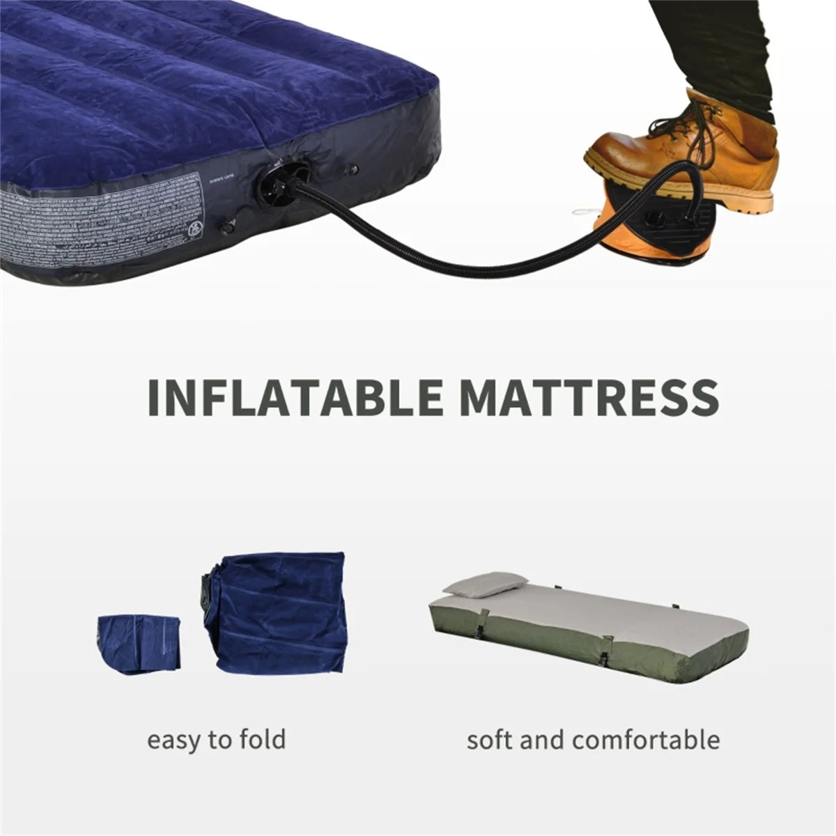 Camping Cots for Adults, Elevated Tent with Sleeping Bag, Thick Air Mattress Pad