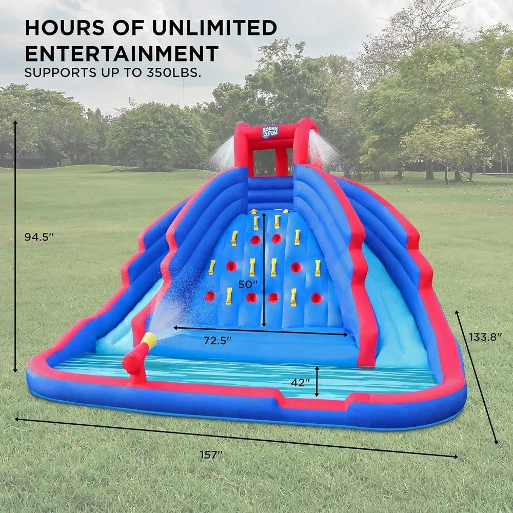 Inflatable Water Slide Park – Heavy-Duty for Outdoor Fun - Climbing Wall