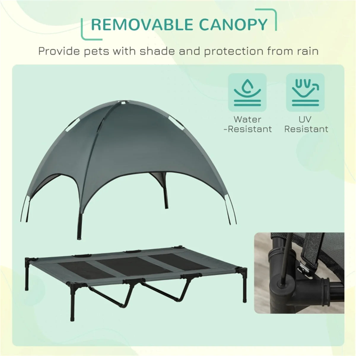 Pets Outdoor, Indoor For Cat, Dog Bed Sunproof  Metal Frame Tent Bed