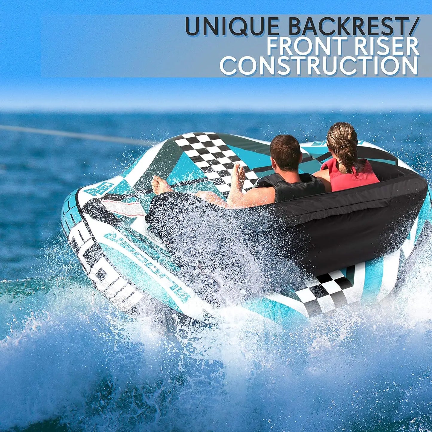 Heavy-Duty Inflatable Towable Booster Tube - Water  Float Tow Raft, Water sports Pull Boats/Tub