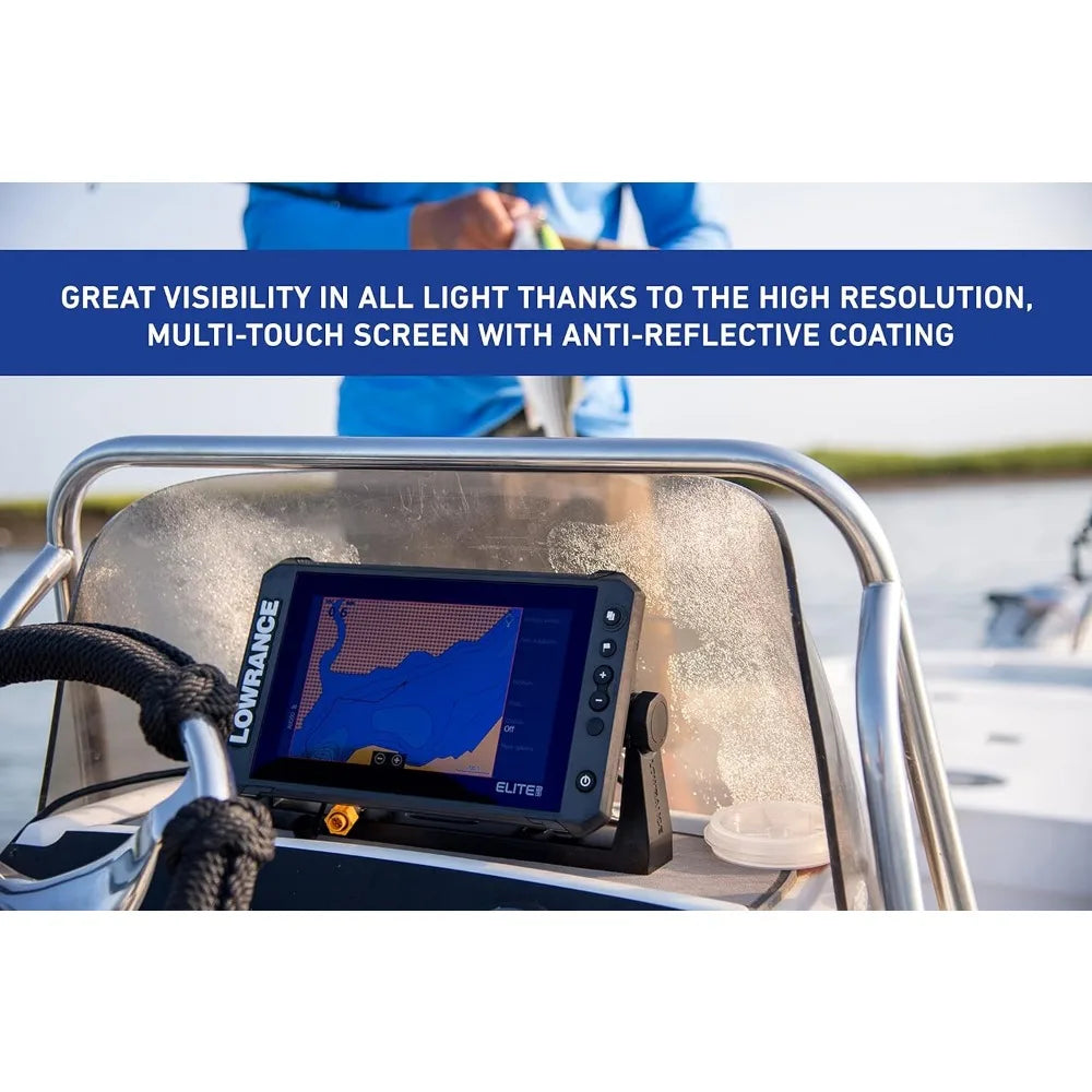 Elite FS 9 Fish Finder with Active Imaging 3-in-1 Transducer, Preloaded C-MAP Contour+ Charts