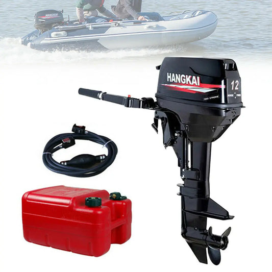 2 Stroke 169CC 12HP Outboard Motor Inflatable Fishing Boat Engine with Water Cooling  System for Inflatable Boats