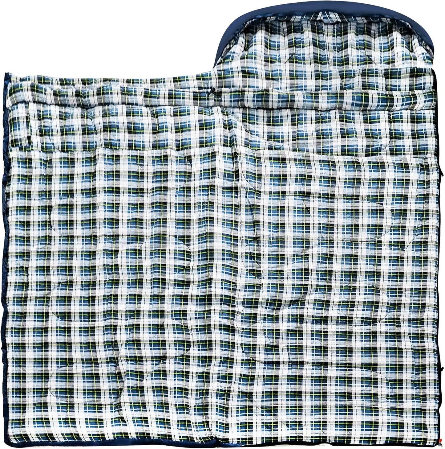 Sleeping Bag 100% Cotton Flannel XXL for Adults Big and Tall Cold Weather Winter Zero Degree Camping,Free Compression