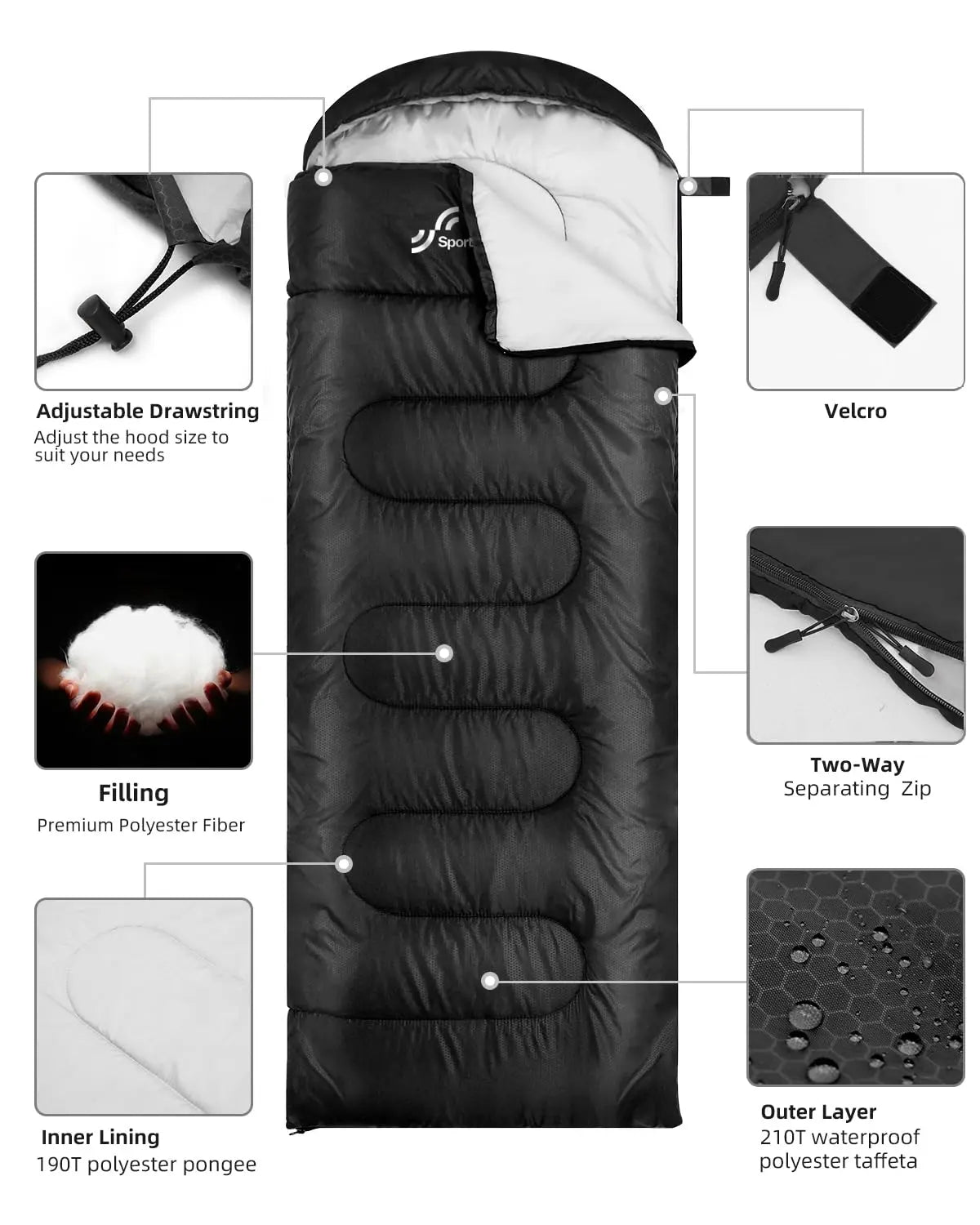 Sleeping Bags for Adults 3-4 Season Warm Weather Waterproof Lightweight Camping Sleeping Bag for  Outdoor - Get Outdoors Now