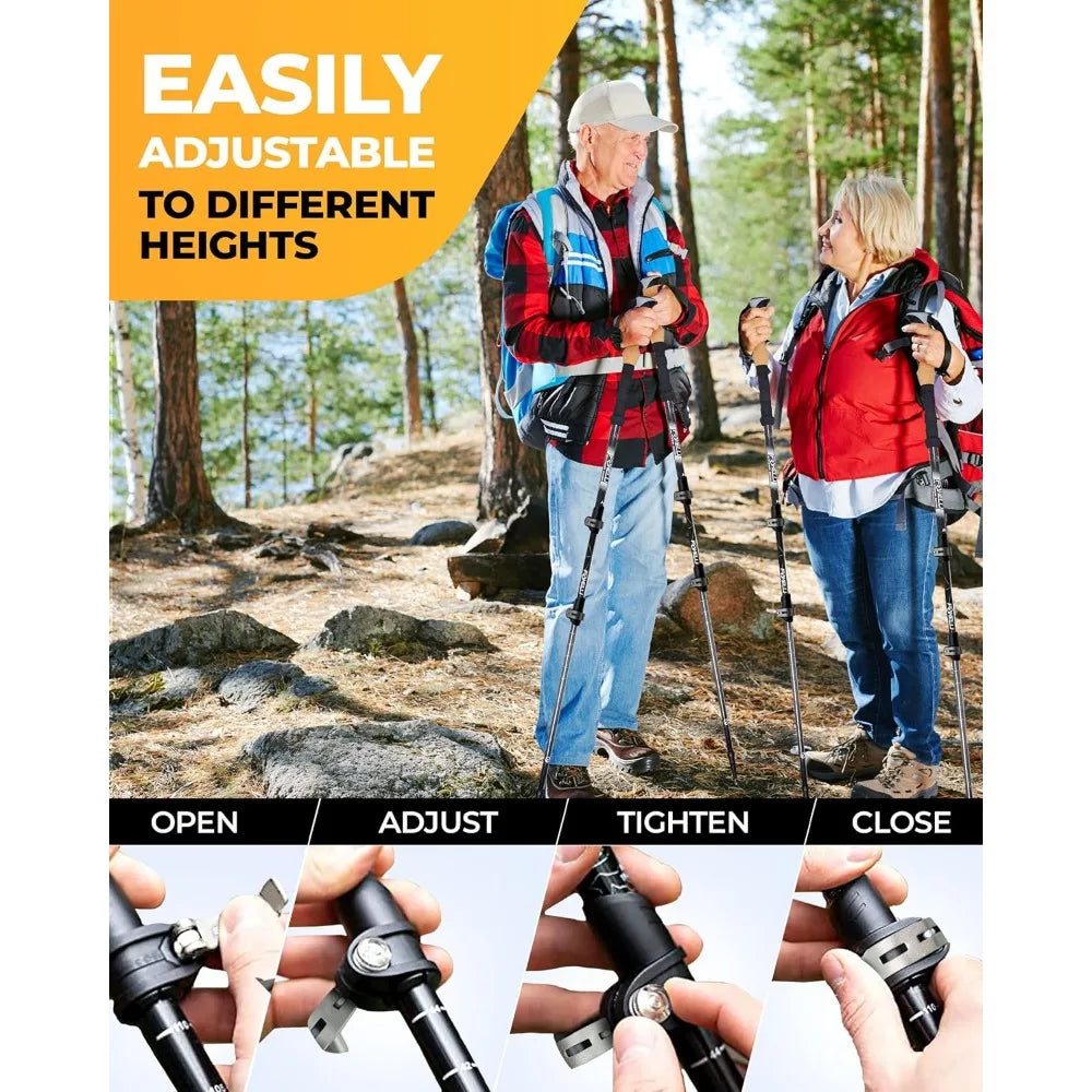 Lightweight Collapsible Trekking Poles for Hiking Men & Women, Perfect Balance & Support for Seniors