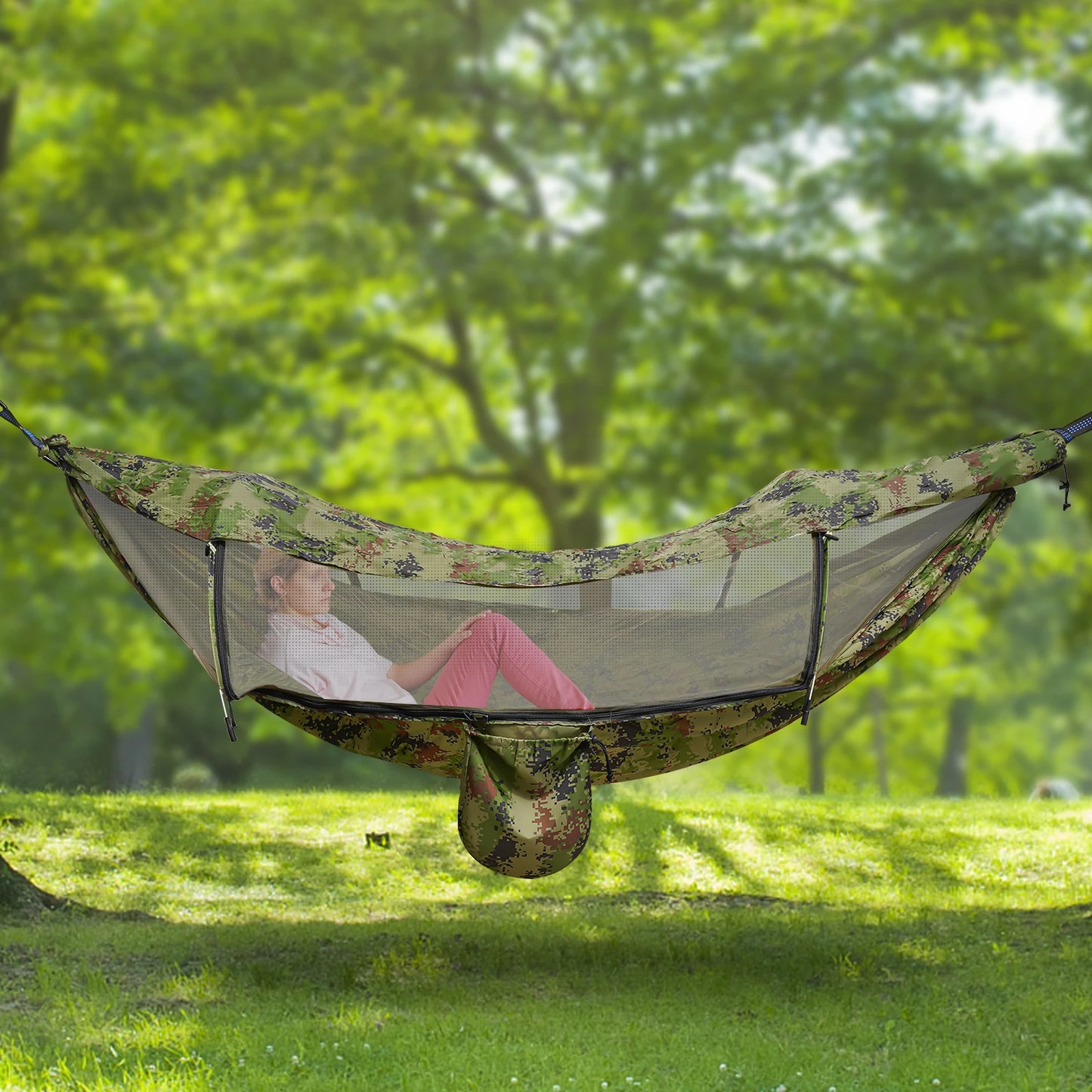 Camping Hammock, Portable Anti-mosquito and Anti-Sun Hammock - Get Outdoors Now