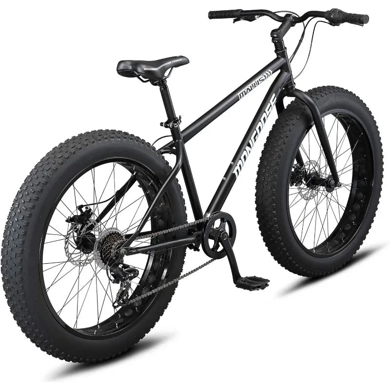 Mongoose Men's and Women Fat Tire Mountain Bike, 26-Inch Bicycle Wheels, 4-Inch Wide Knobby Tires