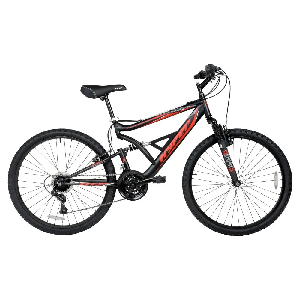 Hyper Bicycles Men's 26" Shocker Mountain Bike, Black/Red