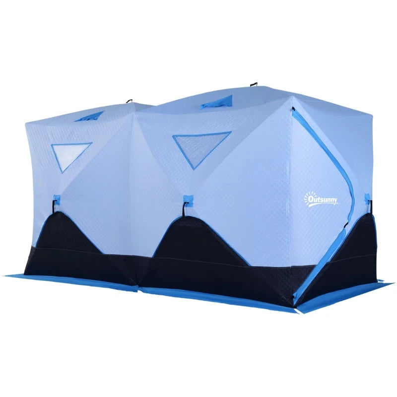 Ice Fishing Shelter Tent Portable 8-Person Insulated Ice Fishing Tent with Ventilation Windows and Carry Bag