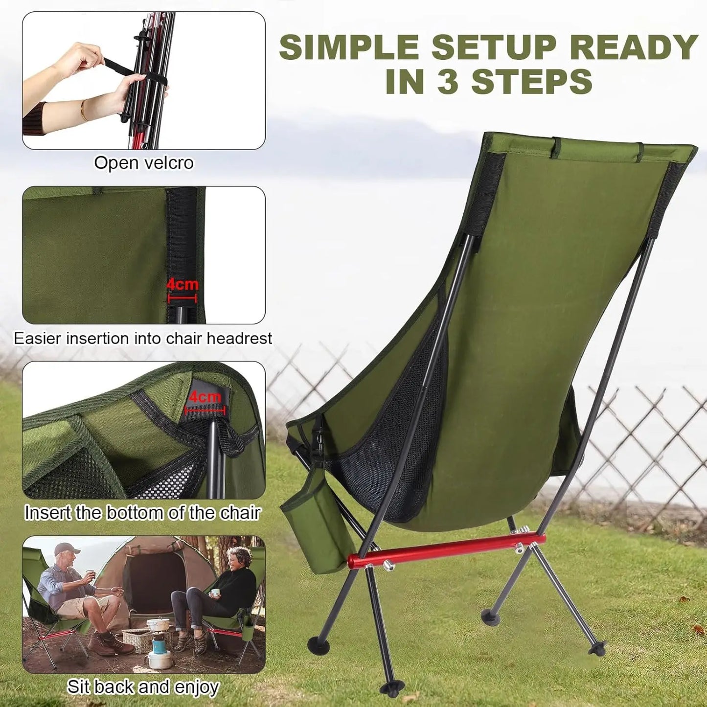 Outdoor Camping Ultralight Folding Chair Travel Chair Fishing BBQ Hiking Strong High Load 150kg Beach Oxford Cloth Fishing Chair - Get Outdoors Now