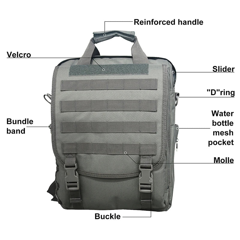 Laptop Bag Tactical Messenger Bags Computer Backpack Fanny Belt Shoulder Camping, hiking Outdoor Sports Bag - Get Outdoors Now