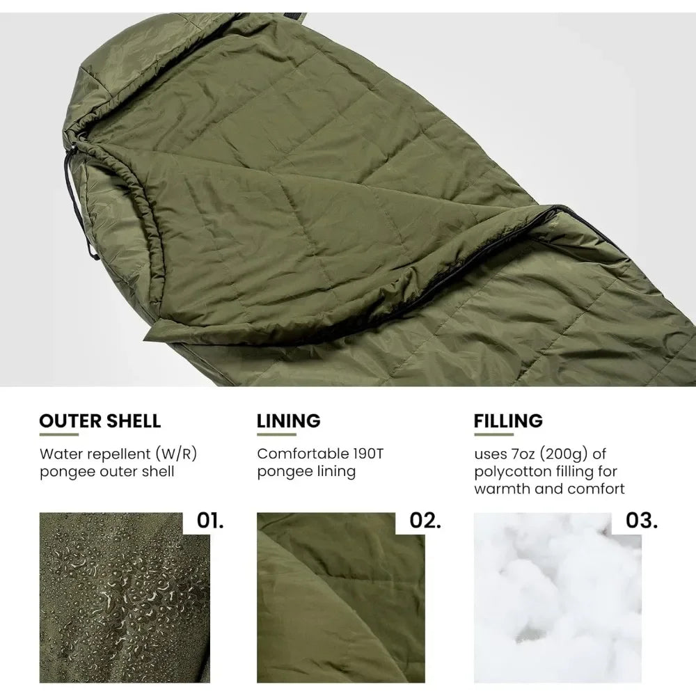 Mummy Sleeping Bag for Camping Hiking Backpacking, Survival Gear Outdoor Camping Cotton Winter Warm Sleeping Bags