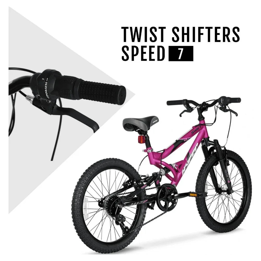 20" Girl's Swift Mountain Bike for Kids, Magenta, Recommended Ages 8 to 13 years old