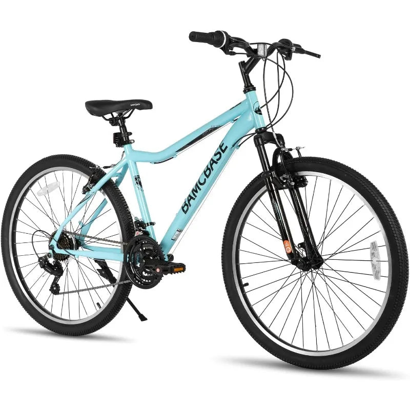 26 Inch Women’s Mountain Bike, 21 Speed Steel Frame Adult Bicycle,