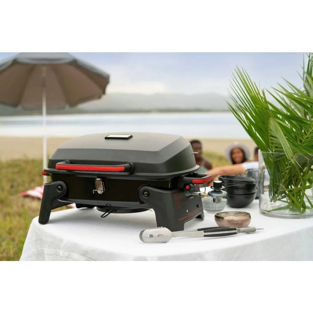 BBQ Grills, 1 Burner Portable Gas Grill for Camping, Outdoor Cooking , Outdoor Kitchen, Barbecue with Two BBQ Grills