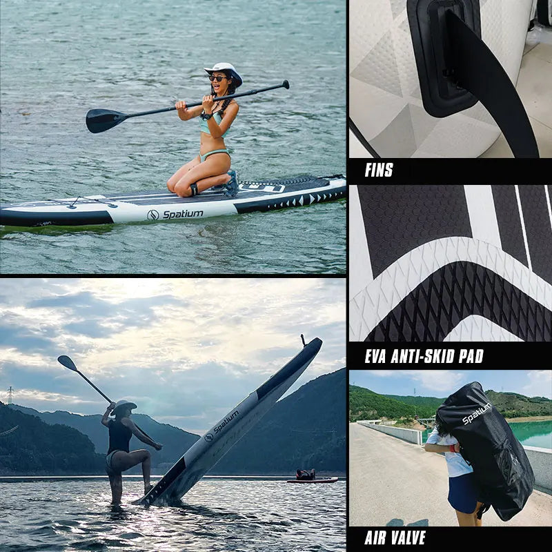 Board Portable Water Sports Air Inflatable Anti-Skid Surfing Board  Equipped With Air Pump, Backpack,