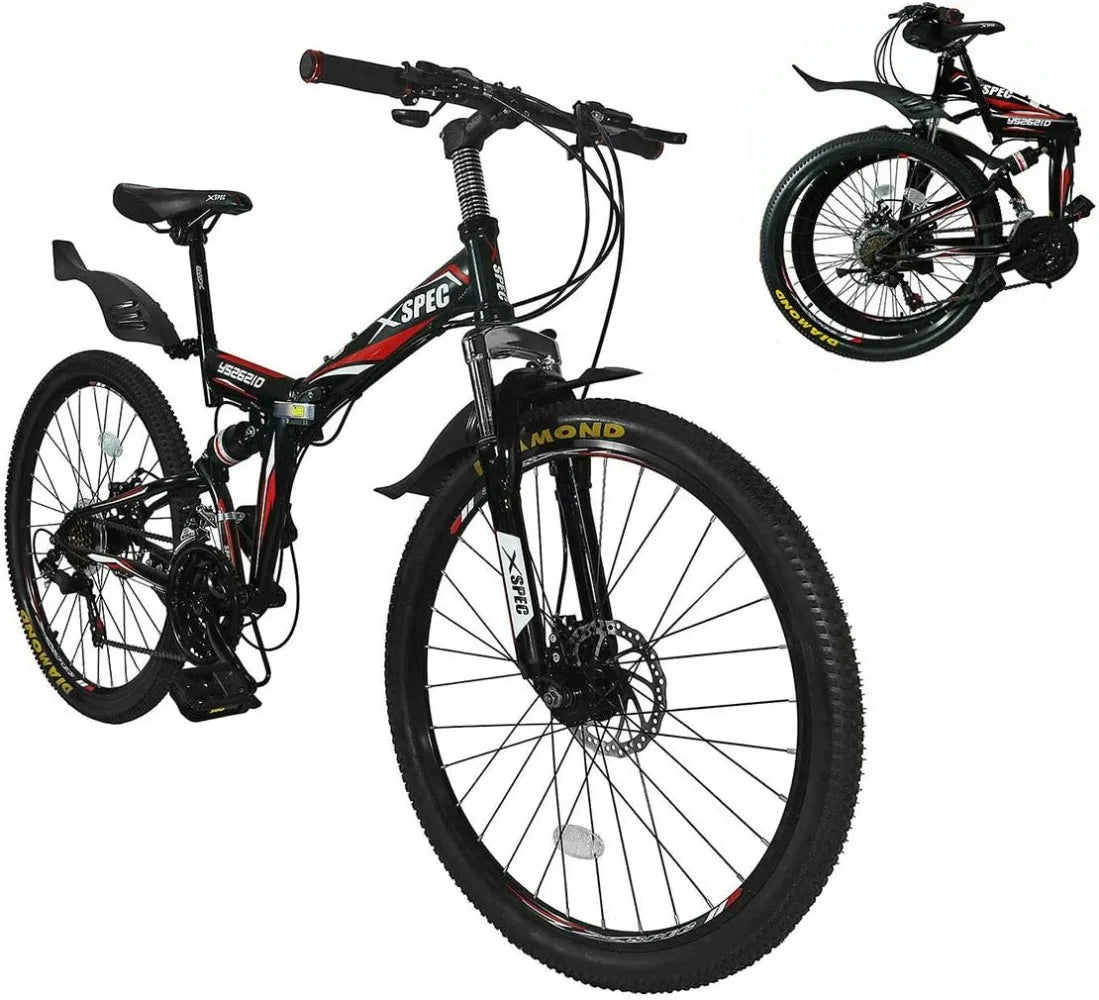 26" 21 Speed Folding Mountain Bike - Get Outdoors Now