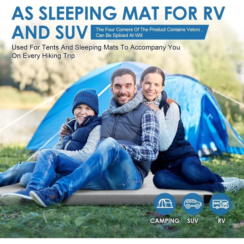 Memory Foam Camping Mattress, Portable Roll Up Travel Car Camping Mattress Sleeping Pad & Floor Mattress