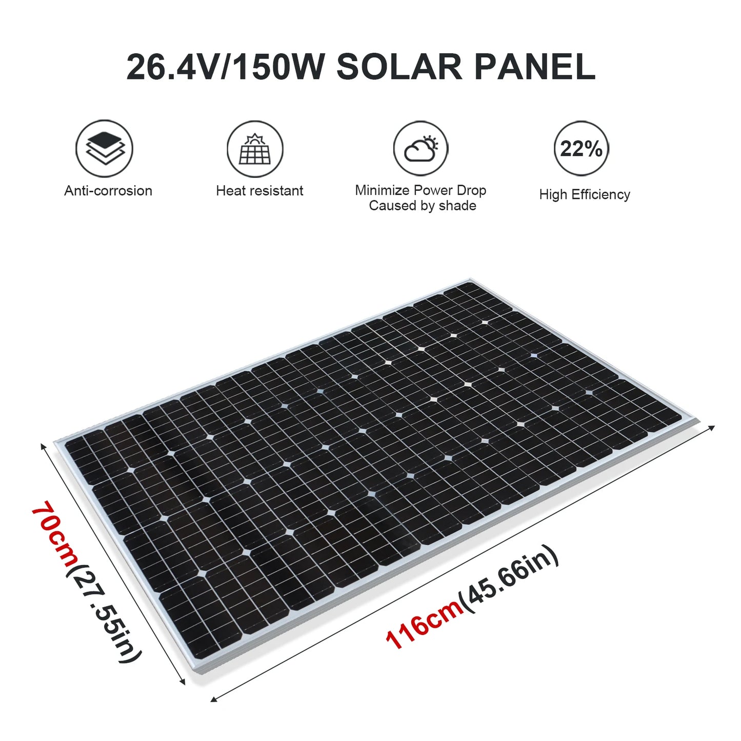 19.8V 200W Glass Rigid Solar Panel 26.4V 200W 400W Monocrystalline Waterproof Solar Panels Charging 12V Camping/Home/RV CE