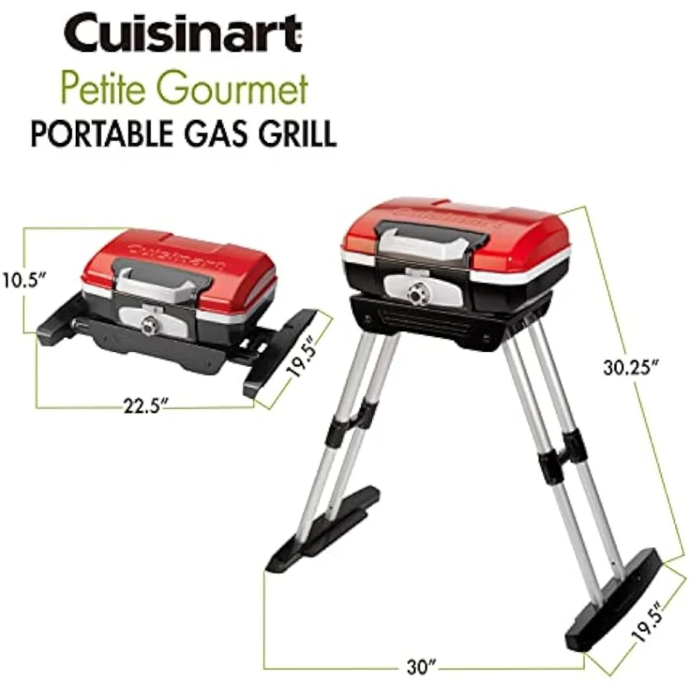 Portable Gas Grill with Versa Stand, Red camping equipment