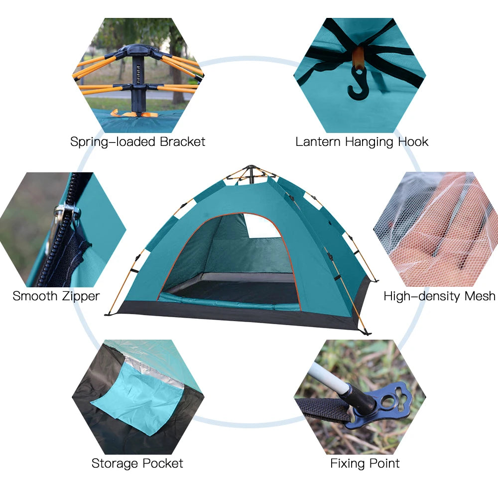 Outdoor Pop Up Tent Water-resistant Portable Instant Camping Tent for 1-2 People - Get Outdoors Now