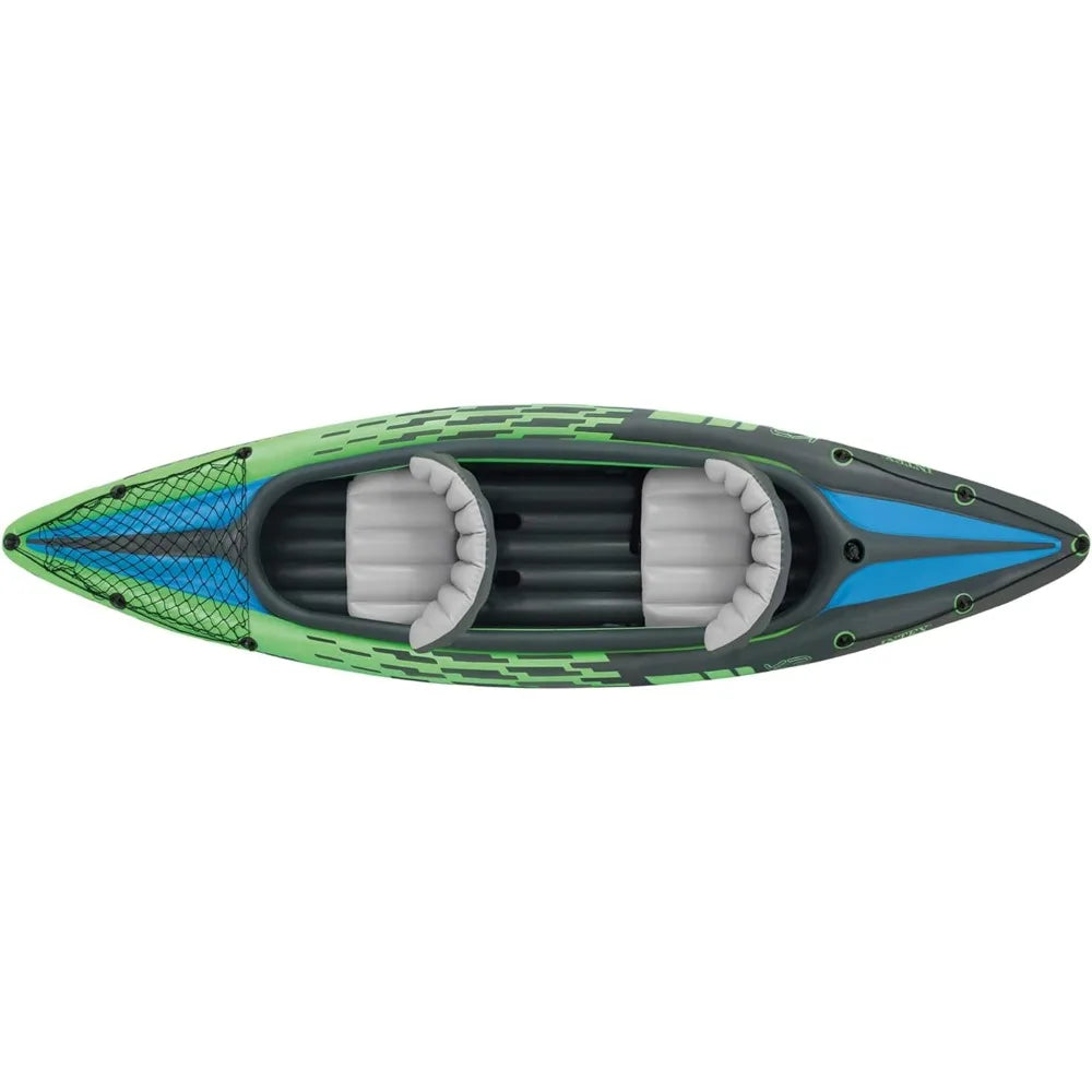 Inflatable Kayak Series: Includes Deluxe 86in Kayak Paddles and High-Output Pump – SuperStrong PVC - Get Outdoors Now