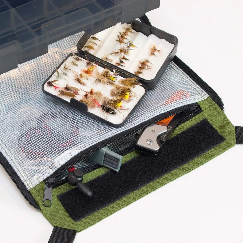 Tackle Box with Wheels - Waterproof Fishing Backpack, 5 Removable Trays, 4 Rod Holders, Gifts for Men, Fish Bag, Roller