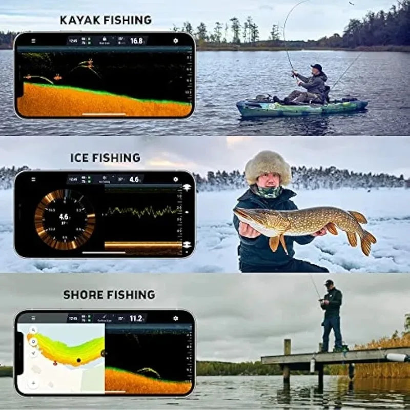 Deeper PRO+ Smart Sonar Castable and Portable WiFi Fish Finder with Gps for Kayaks and Boats on Shore Ice Fishing Finder