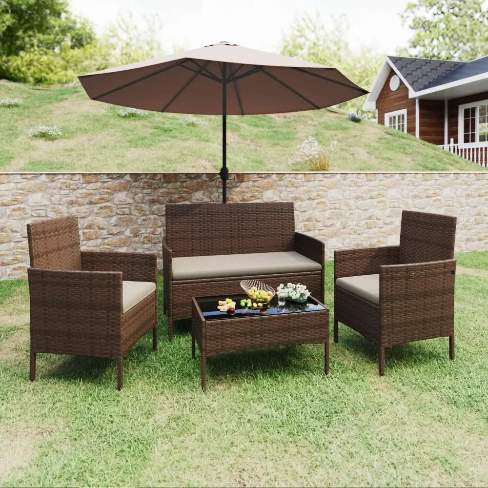 Camp Nature Hike Table Brown and Beige Outdoor Table Set Garden Furniture and Terrace Camping Sets Equipment