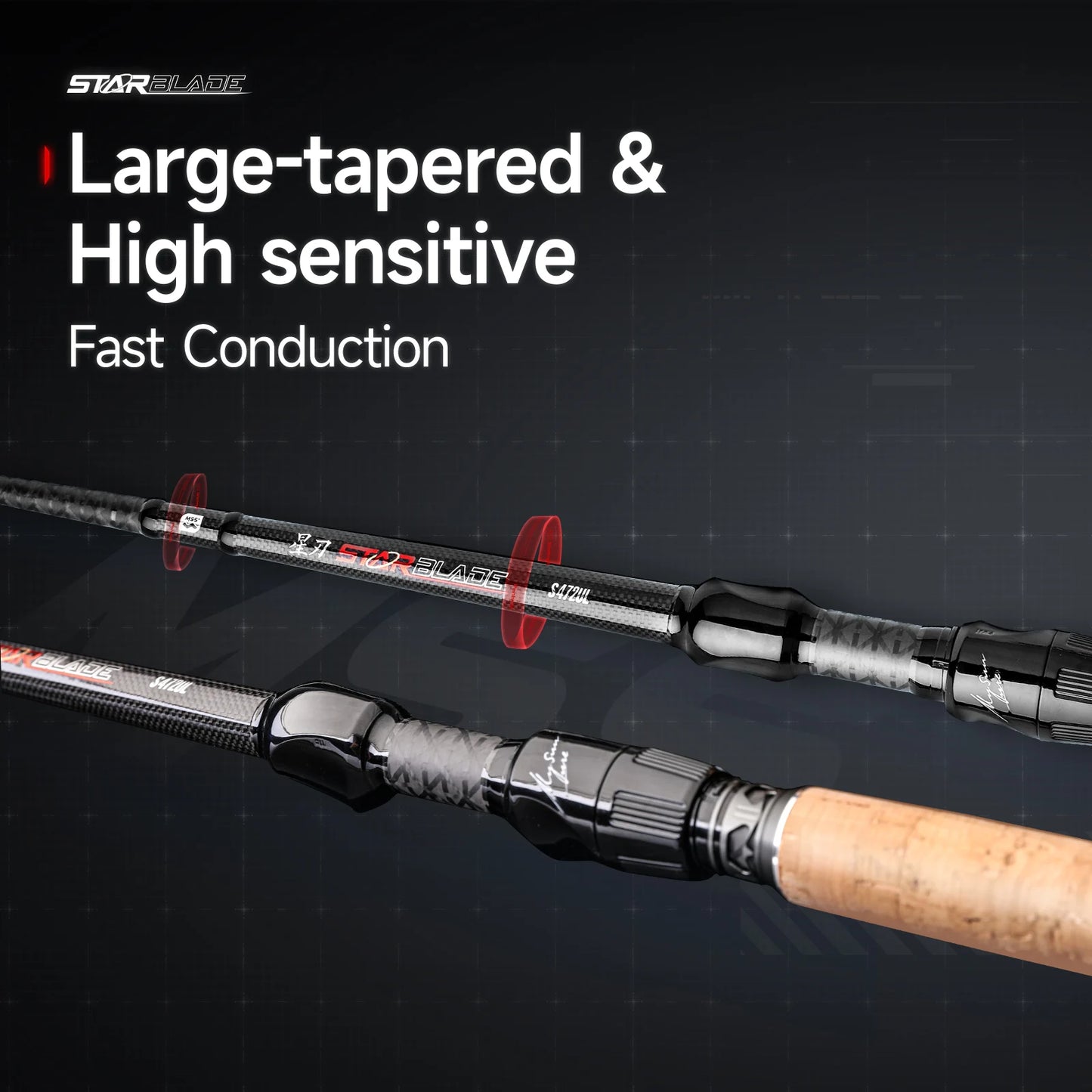 Ultralight Fishing Rod, Fuji A Ring Guides, To ray 40 Ton+30 Ton, 3A Cork Handle, 1/2-Piece BFS Fishing Rods