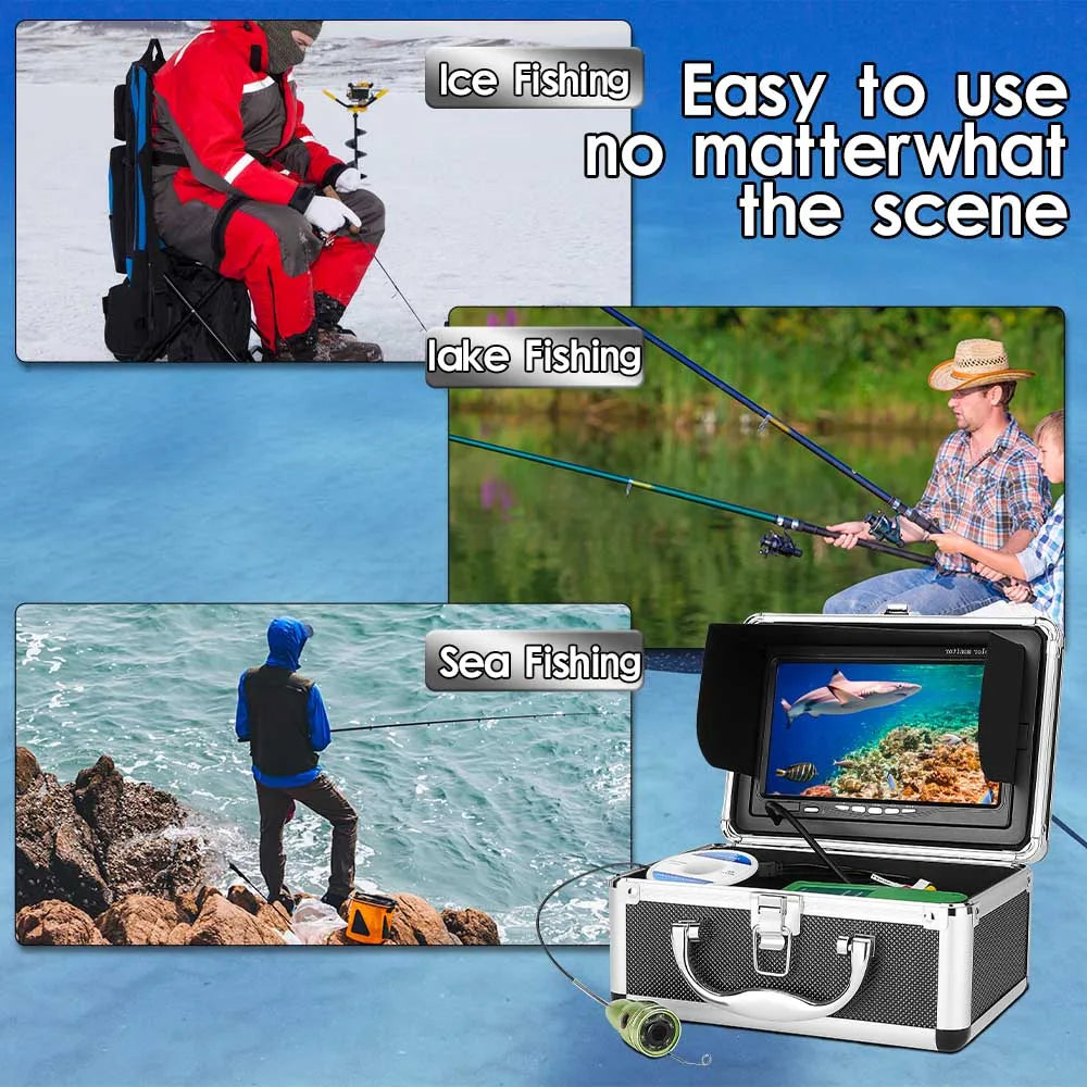 7 Inch Underwater Fishing Camera 20M Infrared 6PCS Lights Waterproof Fish Finder Camera For Winter Ice / Sea Fishing