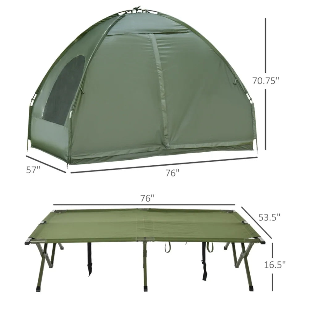 Foldable Camping Tent, Bedspread and Thick Air Mattress, Camping Bed Tent for Outdoor Hiking, Picnic