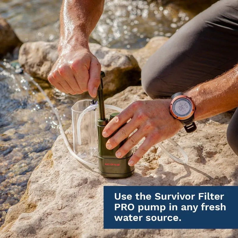 Filter PRO - Hand Pump Camping Water Filtration System Survival - Water Purifier Survival