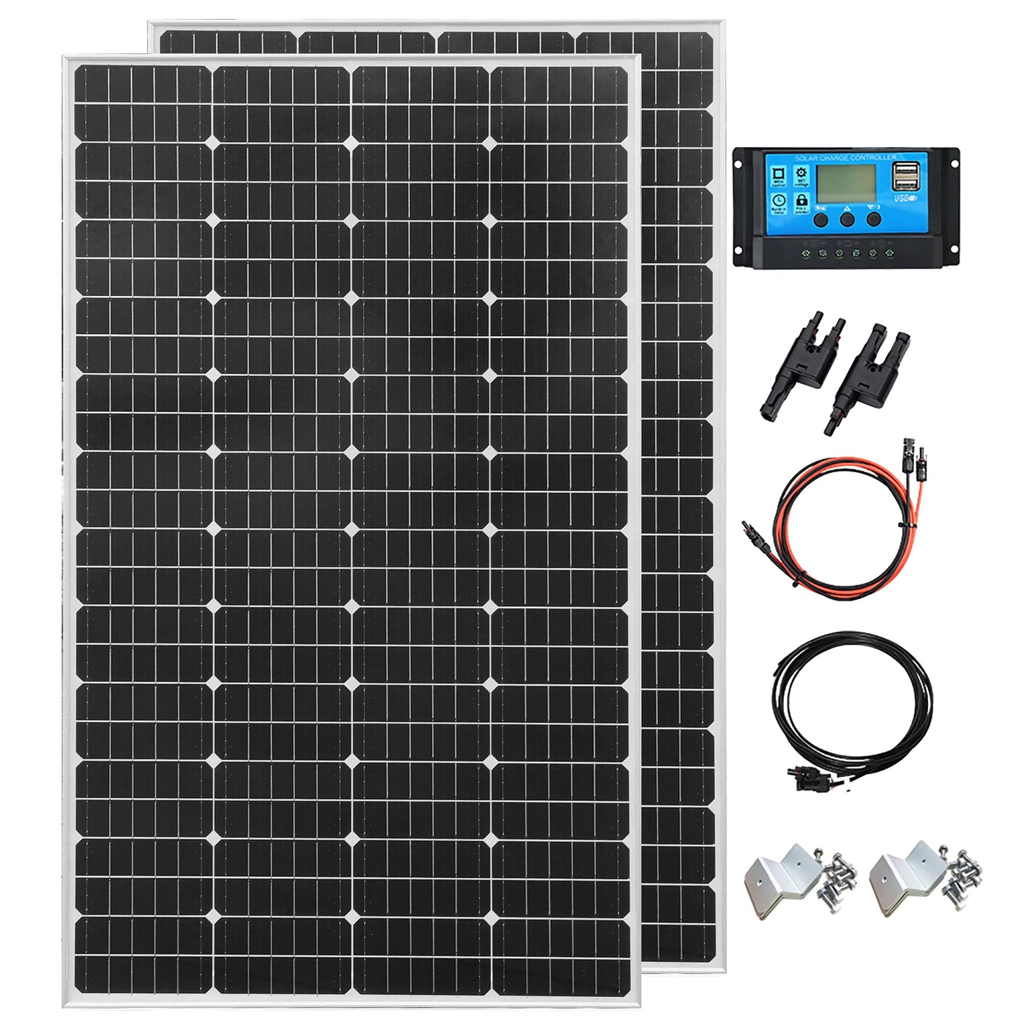 19.8V 200W Glass Rigid Solar Panel 26.4V 200W 400W Monocrystalline Waterproof Solar Panels Charging 12V Camping/Home/RV CE