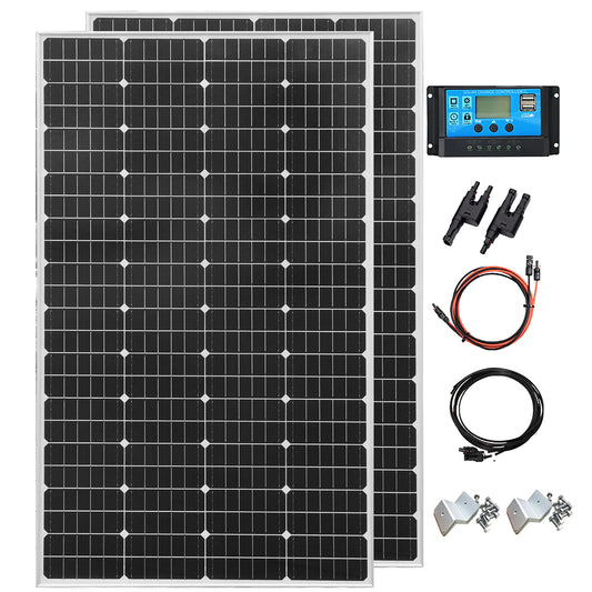 19.8V 200W Glass Rigid Solar Panel 26.4V 200W 400W Monocrystalline Waterproof Solar Panels Charging 12V Camping/Home/RV CE