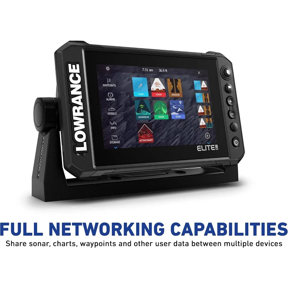 Elite FS 9 Fish Finder with Active Imaging 3-in-1 Transducer, Preloaded C-MAP Contour+ Charts