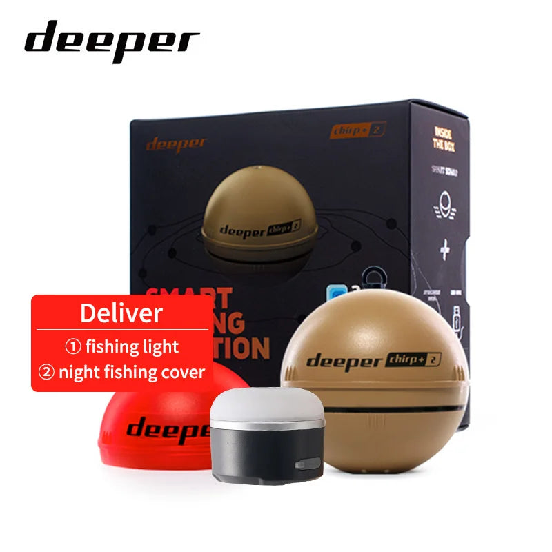 Original Lithuania Deeper Chirp+ 2.0 Castable and Portable WiFi Fish Finder Depth  for Kayaks Boats Deeper Smart Sonar